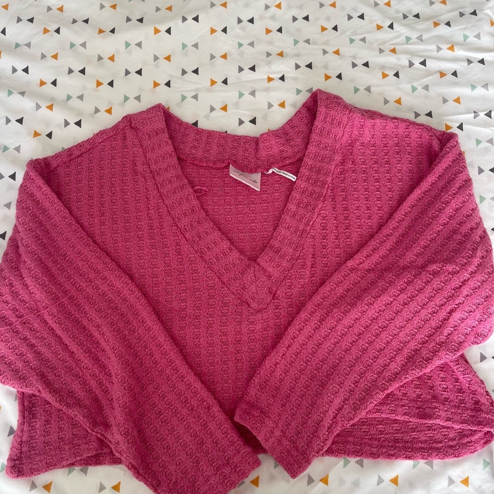 Pink V-Neck Sweater